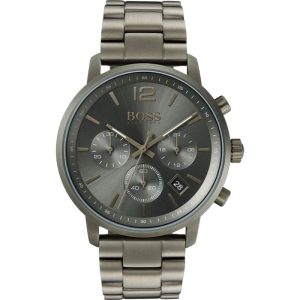 Hugo Boss Men’s Chronograph Quartz Grey Stainless Steel Grey Dial 42mm Watch 1513610