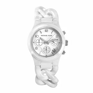 Michael Kors Women’s Quartz White Ceramic Chain White Dial 40mm Watch MK5387