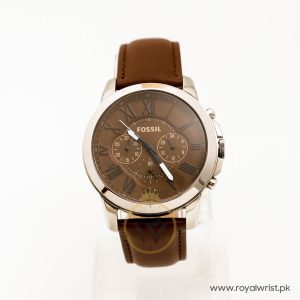 Fossil Men’s Quartz Brown Leather Strap Brown Dial 43mm Watch FS4990