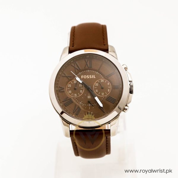 Fossil Men’s Quartz Brown Leather Strap Brown Dial 43mm Watch FS4990
