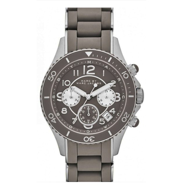 Marc by Marc Jacobs Women’s Quartz Grey Silicone & Stainless Steel Chain Grey Dial 40mm Watch MBM2595
