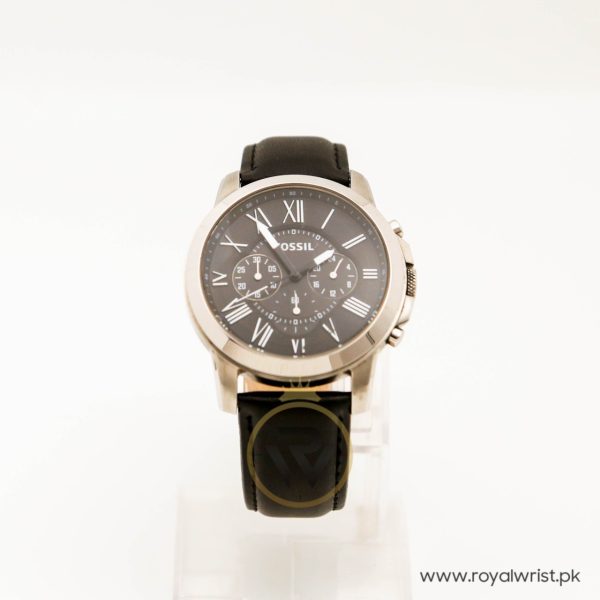 Fossil Men’s Quartz Black Leather Strap Black Dial 43mm Watch FS4991