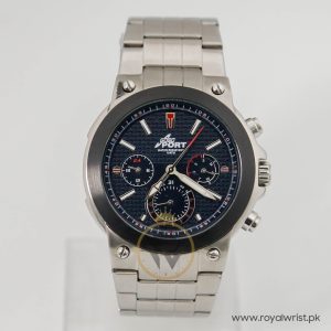 Gogo sport Men’s Quartz Silver Stainless Steel Dark Blue Dial 44mm Watch G6779