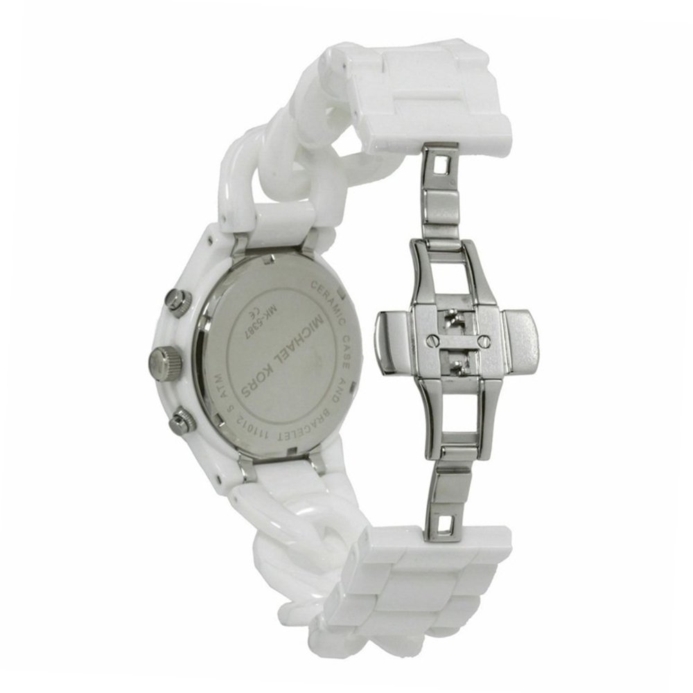 Michael Kors Women’s Quartz White Ceramic Chain White Dial 40mm Watch ...