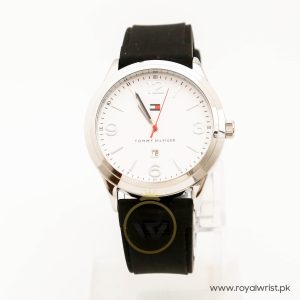 Tommy Hilfiger Men’s Quartz Black Silicone Strap White Dial 42mm Watch TH2411951593
