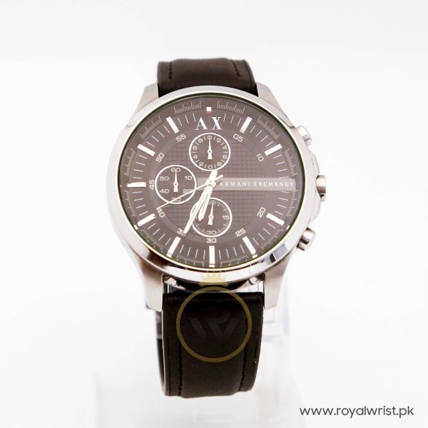Armani Exchange Men’s Quartz Black Silicone & Leather Strap Black Dial 46mm Watch AX2104