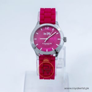 Coach Women,s Quartz Pink Silicone Strap Pink Dial 34mm Watch CA797951260