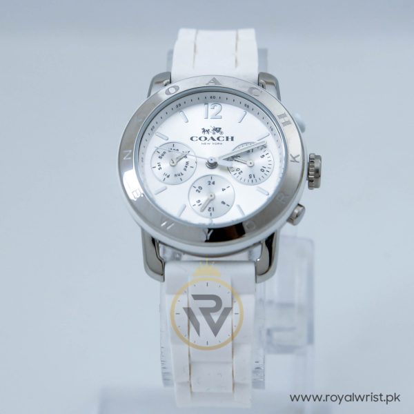 Coach Women,s Quartz White Silicone Strap White Dial 36mm Watch CA047141126