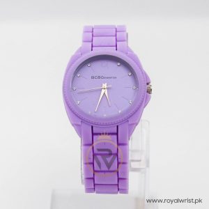 BCBGMAXAZRIA Women’s Quartz Purple Silicone Band Purple Dial 36mm Watch BGG0615C