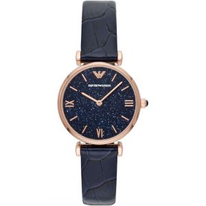Emporio Armani Women’s Quartz Blue Leather Strap Blue Dial 32mm Watch AR11424