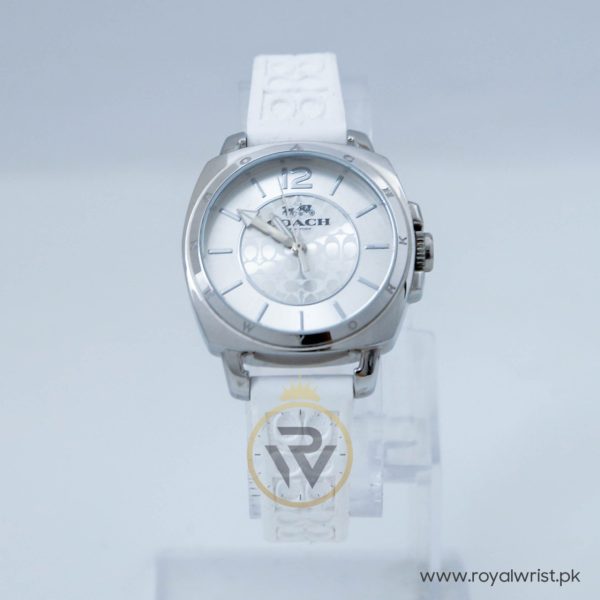 Coach Women,s Quartz White Silicone Strap Silver Dial 34mm Watch CA79785963