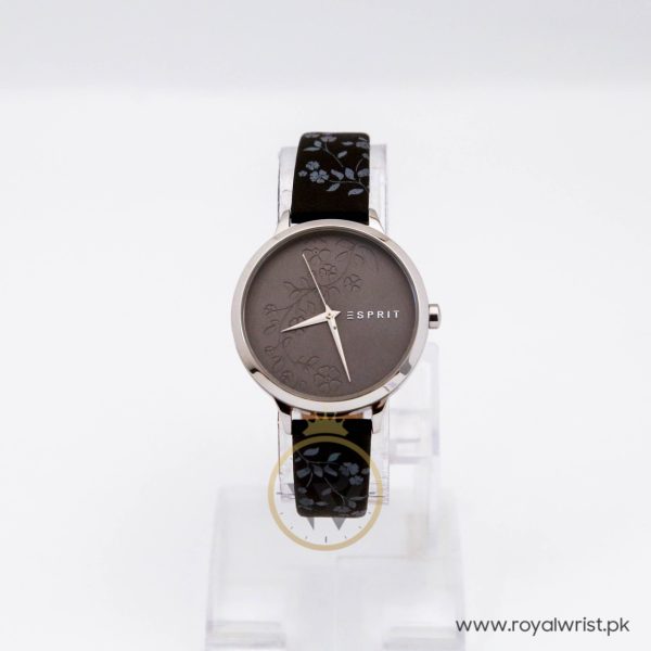 Esprit Women’s Quartz Black Leather Strap Grey Dial 35mm Watch ES90675