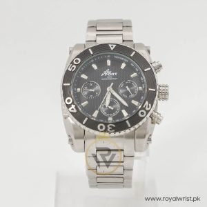 Gogo sport Men’s Quartz Silver Stainless Steel Black Dial 43mm Watch G6770
