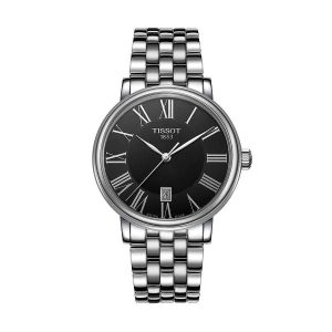 TISSOT Men’s Quartz Swiss Made Silver Stainless Steel Black Dial 40mm Watch T122.410.11.053.00