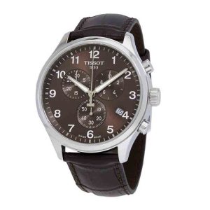 TISSOT Men’s Swiss Made Quartz Brown Leather Strap Brown Dial 45mm Watch T116.617.16.297.00