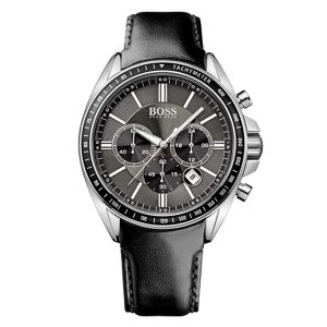 Hugo Boss Men’s Quartz Black Leather Strap Black Dial 44mm Watch 1513085