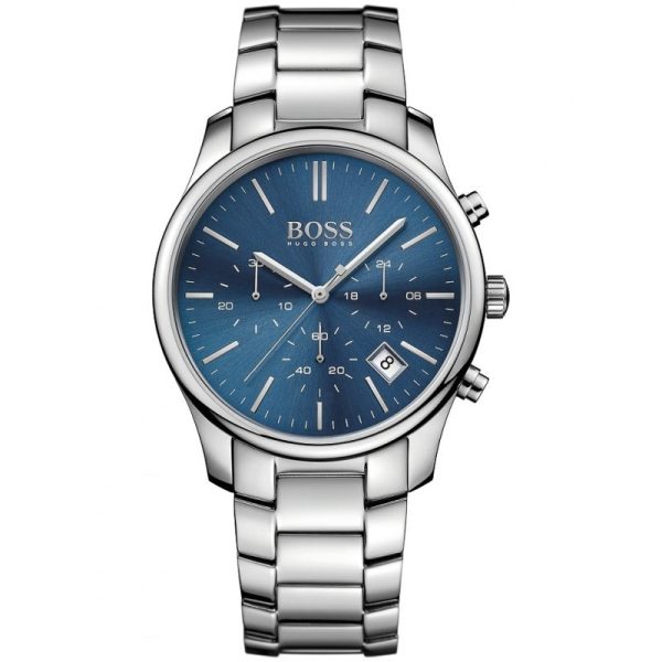 Hugo Boss Men’s Quartz Silver Stainless Steel Blue Dial 42mm Watch 1513434