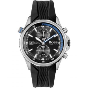 Hugo Boss Men’s Quartz Black Silicone Strap Black Dial 46mm Watch 1513820