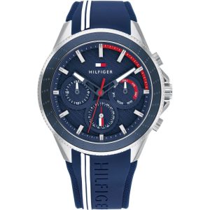 Tommy Hilfiger Men’s Quartz Blue Silicone Strap Blue Dial 45mm Watch 1791859