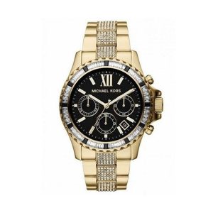 Michael Kors Women’s Quartz Gold Stainless Steel Black Dial 42mm Watch MK5828