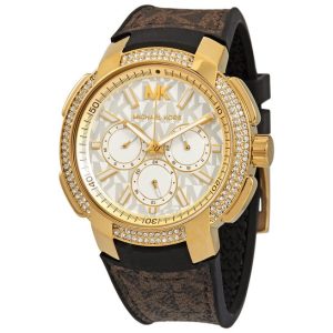 Michael Kors Women’s Quartz Brown Silicone Strap White Dial 42mm Watch MK6948