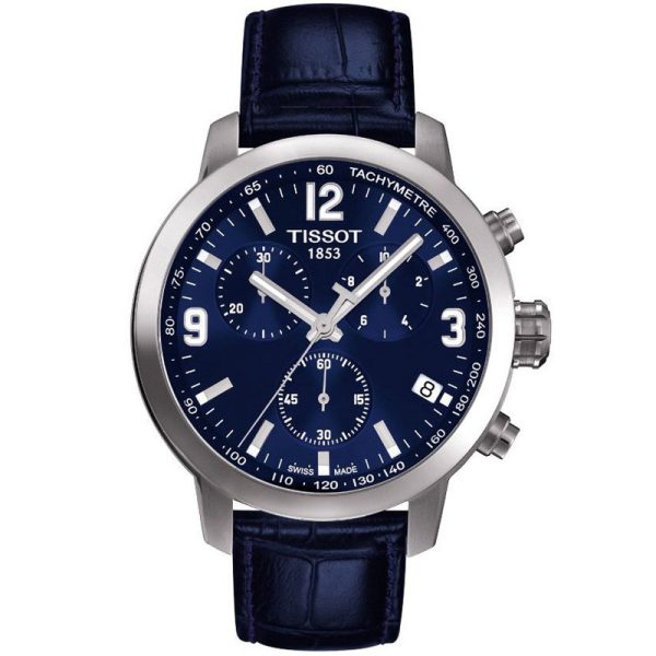 TISSOT Men’s Quartz Swiss Made Blue Leather Strap Blue Dial 42mm Watch T055.417.16.047.00