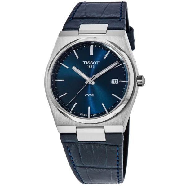 TISSOT PRX Men’s Quartz Swiss Made Blue Leather Strap Blue Dial 40mm Watch T137.410.16.041.00