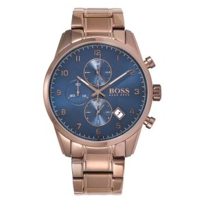 Hugo Boss Men’s Quartz Copper Stainless Steel Blue Dial 44mm Watch 1513788