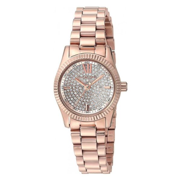 Michael Kors Women’s Quartz Rose Gold Stainless Steel Crystal Pave Dial 26mm Watch MK3692