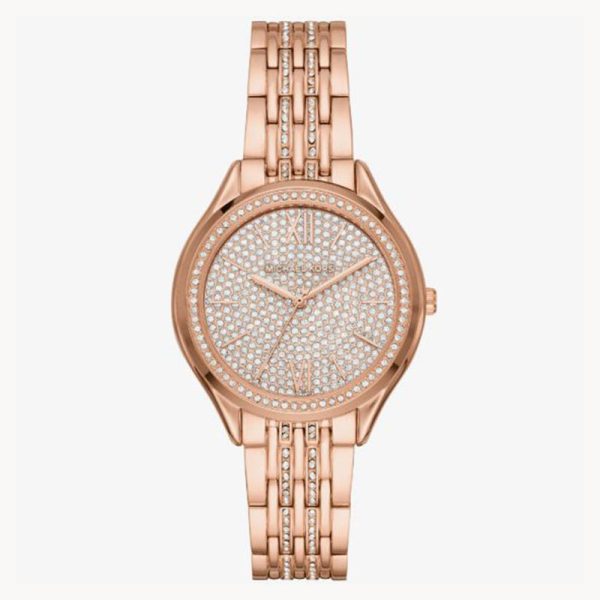 Michael Kors Women’s Quartz Rose Gold Stainless Steel Crystal Pave Dial 36mm Watch MK7085