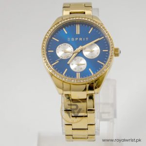 Esprit Women’s Quartz Gold Stainless Steel Blue Dial 38mm Watch ES109742002X