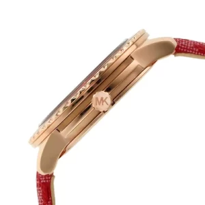 Michael Kors Women’s Quartz Red Leather Strap Red Dial 40mm Watch MK7179