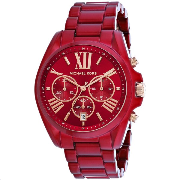 Michael Kors Women’s Quartz Red Stainless Steel Red Dial 43mm Watch MK6724