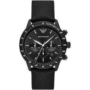 Emporio Armani Men’s Quartz Black Fabric Strap Black Dial 43mm Watch AR11453