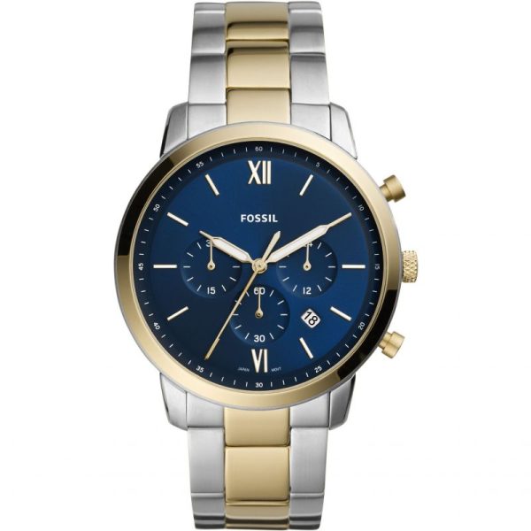 Fossil Men’s Quartz Two-tone Stainless Steel Blue Dial 44mm Watch FS5706