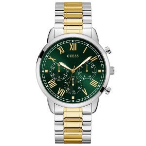 Guess Men’s Quartz Two-tone Stainless Steel Green Dial 44mm Watch GW0066G2
