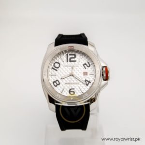 Tommy Hilfiger Men’s Quartz Black Silicone Strap Silver Dial 44mm Watch 1790711