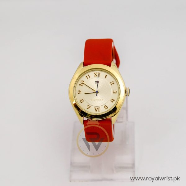 Tommy Hilfiger Women’s Quartz Orange Silicone Strap Gold Dial 40mm Watch TH2173341470