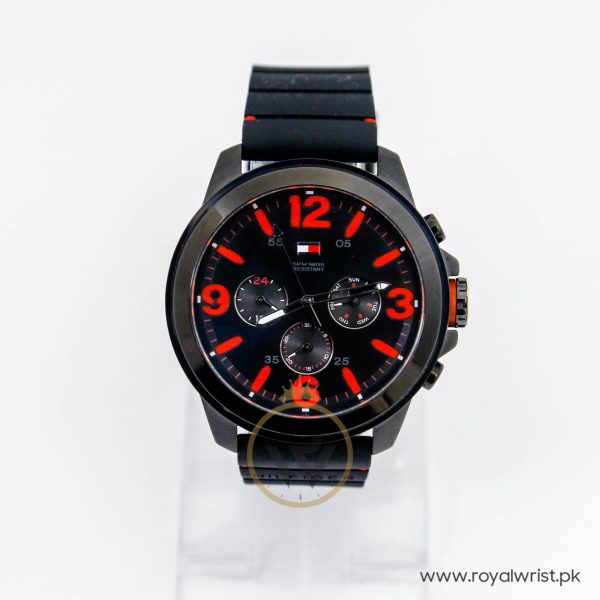 Tommy Hilfiger Men’s Quartz Black Silicone Strap Black Dial 50mm Watch 1791093