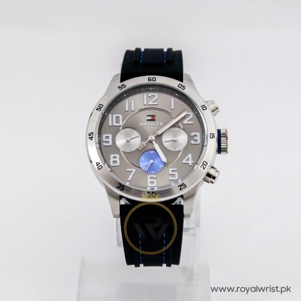 Tommy Hilfiger Men’s Quartz Black Silicone Strap Grey Dial 46mm Watch 1791052