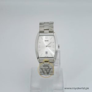 Hugo Boss Men’s Swiss Made Quartz Silver Stainless Steel Silver Dial 32mm Watch 1006357