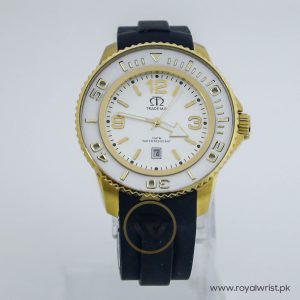 Trade Mix Men’s Quartz Black Silicone Strap White Dial 47mm Watch TD08956986
