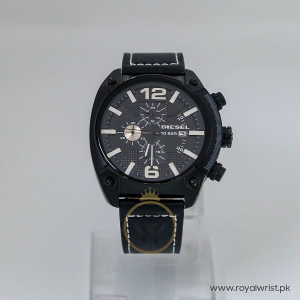 Diesel Men’s Quartz Black Leather Strap Black Dial 49mm Watch DZ4317/2