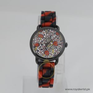 Coach Women,s Quartz Red & Black Silicone Strap Painting Dial 36mm Watch CA91829/2