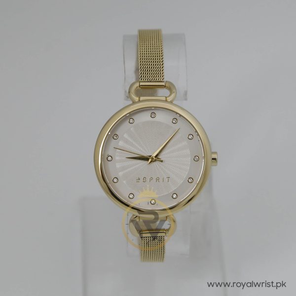 Esprit Women’s Quartz Gold Stainless Steel Silver Dial 36mm Watch ES109682