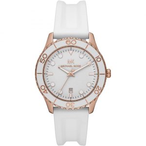 Michael Kors Women’s Quartz White Silicone Strap White Dial 40mm Watch MK6853