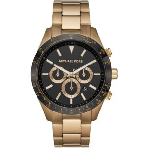 Michael Kors Men’s Quartz Gold Stainless Steel Black Dial 45mm Watch MK8783
