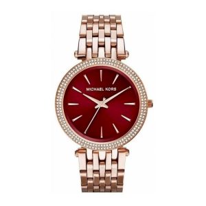 Michael Kors Women’s Quartz Rose Gold Stainless Steel Red Dial 39mm Watch MK3378