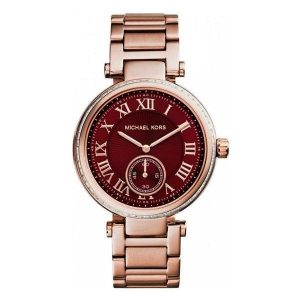 Michael Kors Women’s Quartz Rose Gold Stainless Steel Red Dial 42mm Watch MK6086
