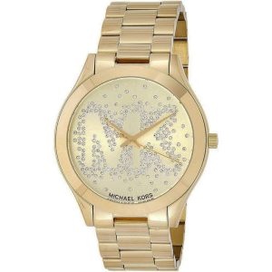 Michael Kors Women’s Quartz Gold Stainless Steel Gold Dial 39mm Watch MK3590